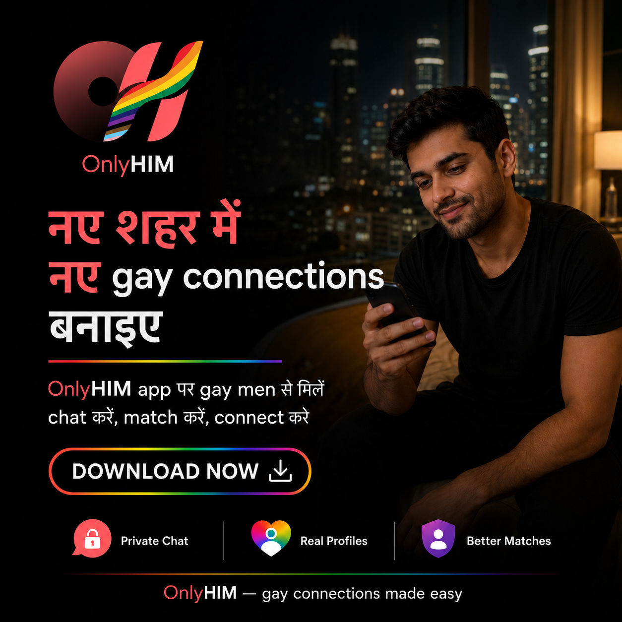 GINIT Apps Facebook ad: OnlyHim: Chat & Date