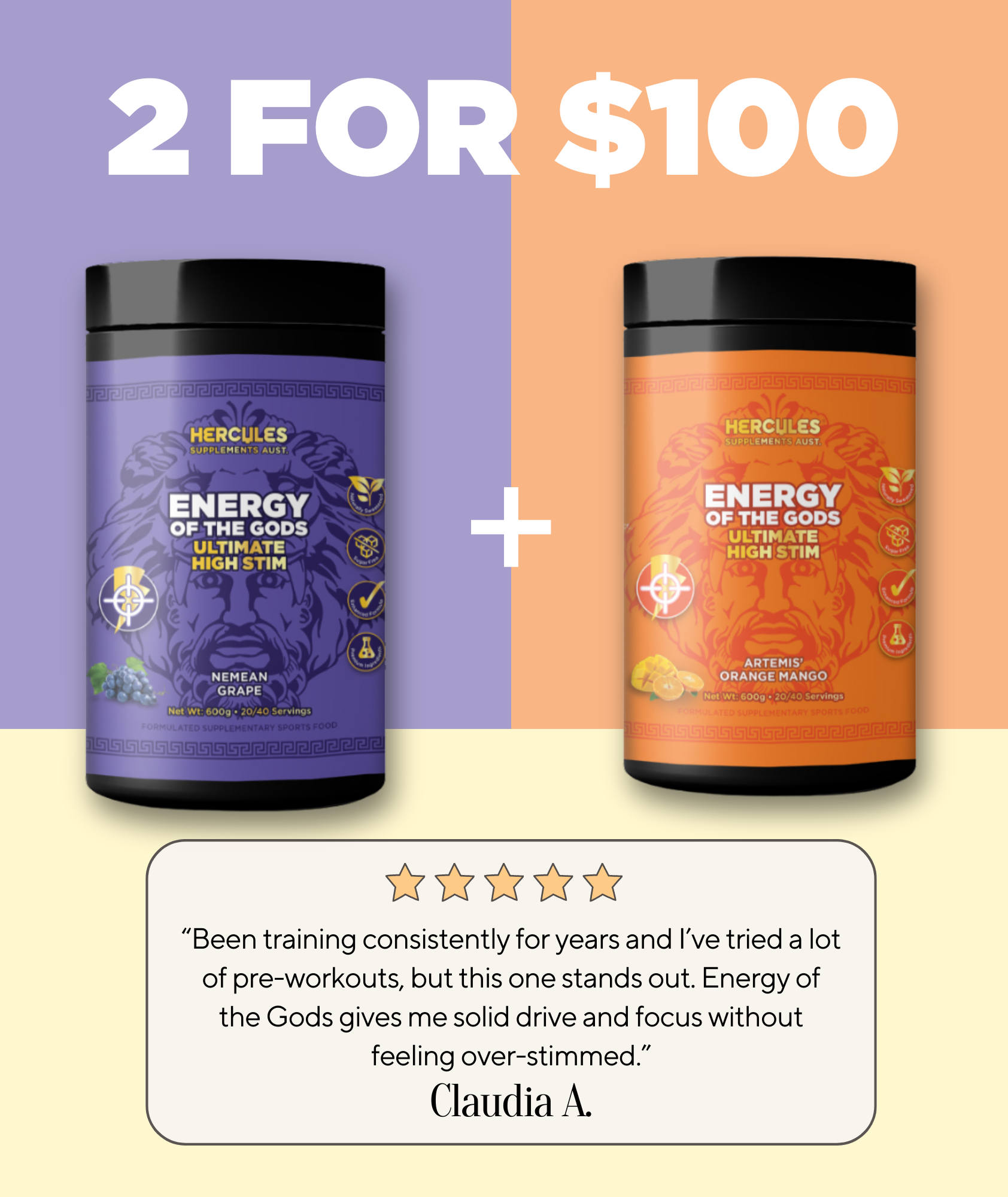 Hercules Supplements Aust Facebook ad