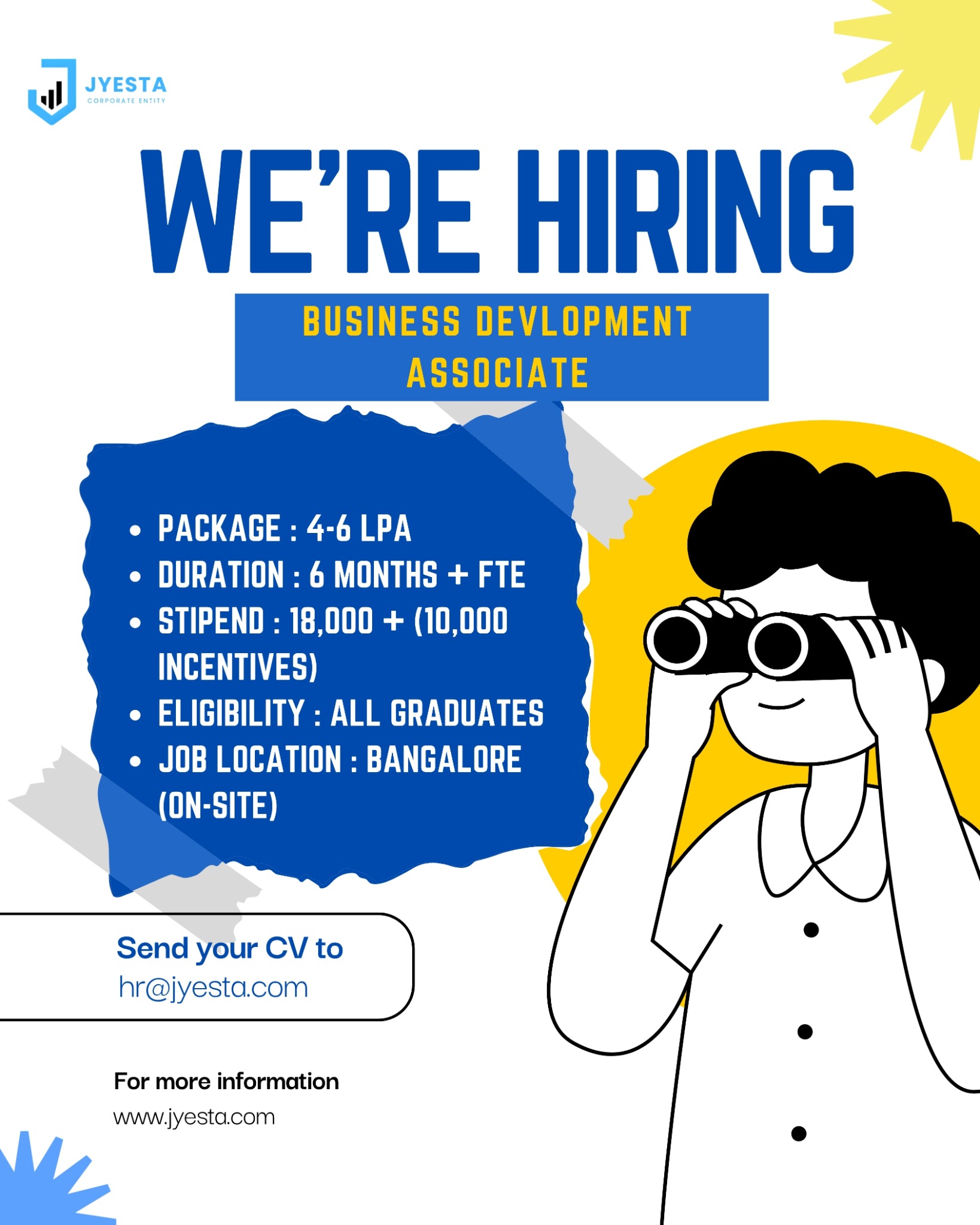 Jyesta Corporate Entity Facebook ad: We’re Hiring Business Development Associates, Apply Now!