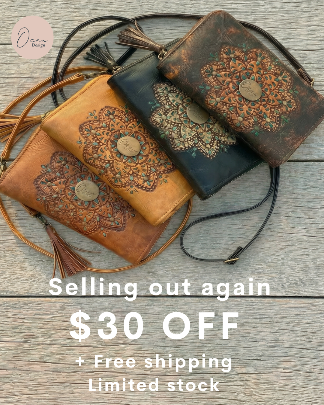 Ocea Design Facebook ad: $30 OFF + FREE Shipping