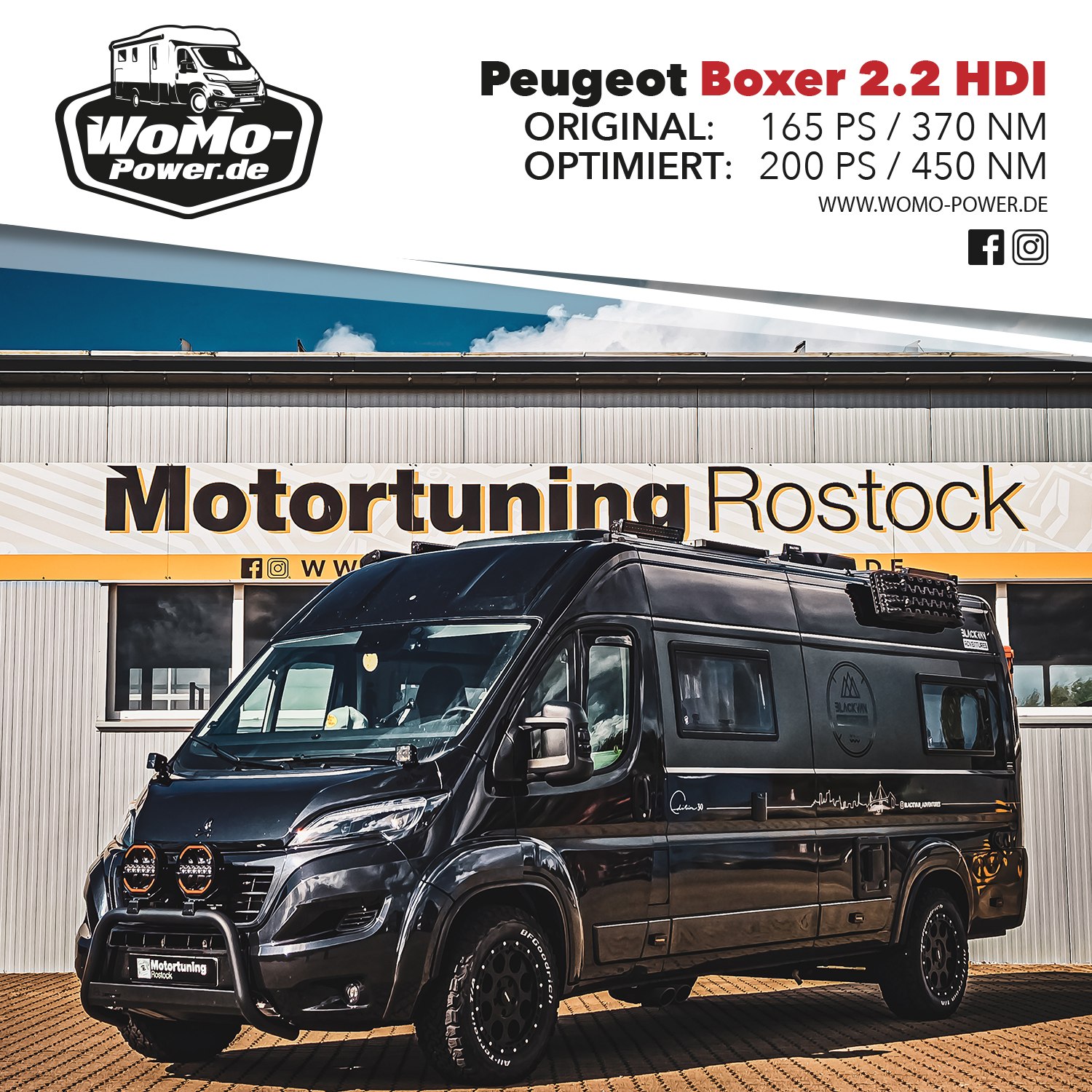 WoMo-Power.de Facebook ad: Peugeot Boxer 2.2 HDI