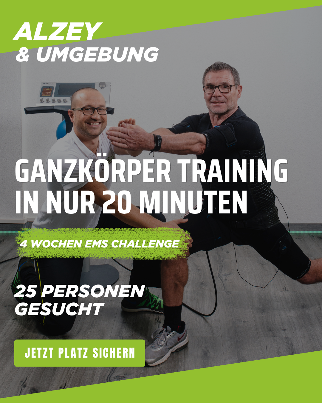 Körperformen Alzey - EMS Gesundheitsstudio Facebook ad: Starte jetzt deine 4 Wochen EMS Challenge in Alzey