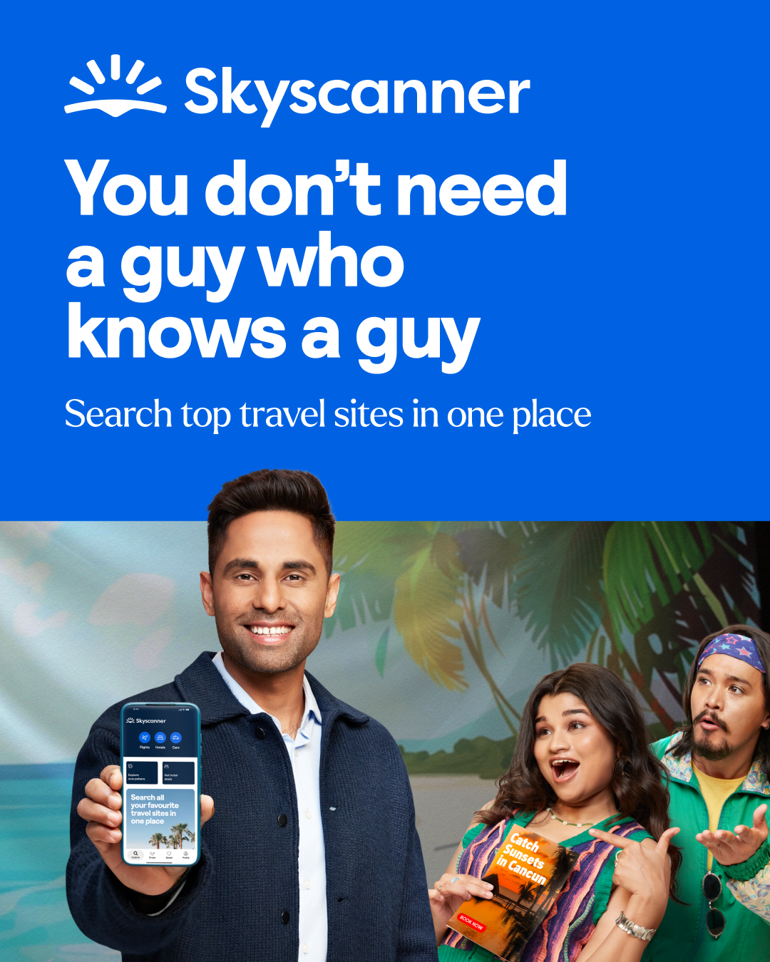 Skyscanner Facebook ad: Flights, hotels and car hire - all in one app