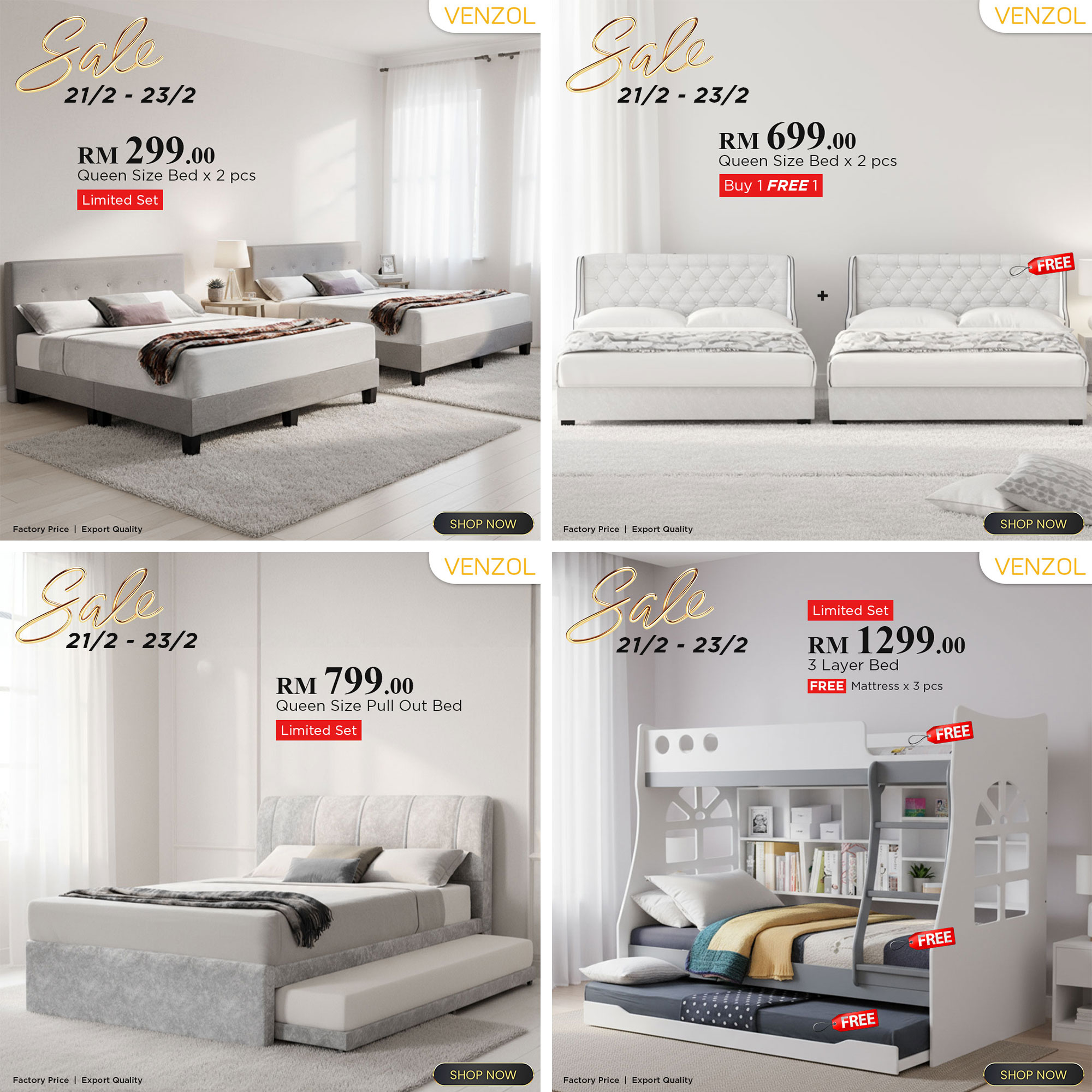 Venzol Concept Store Facebook ad: 3 Hari Promosi di Batu3 Outlet, Harga Jimat!