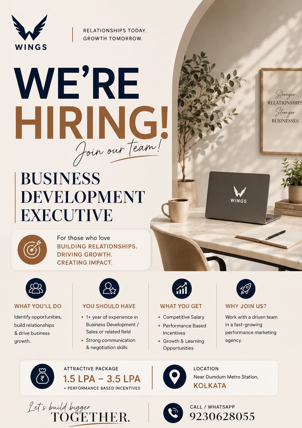 Wings Marketing Insights Facebook ad: We're Hiring | Business Development Executive