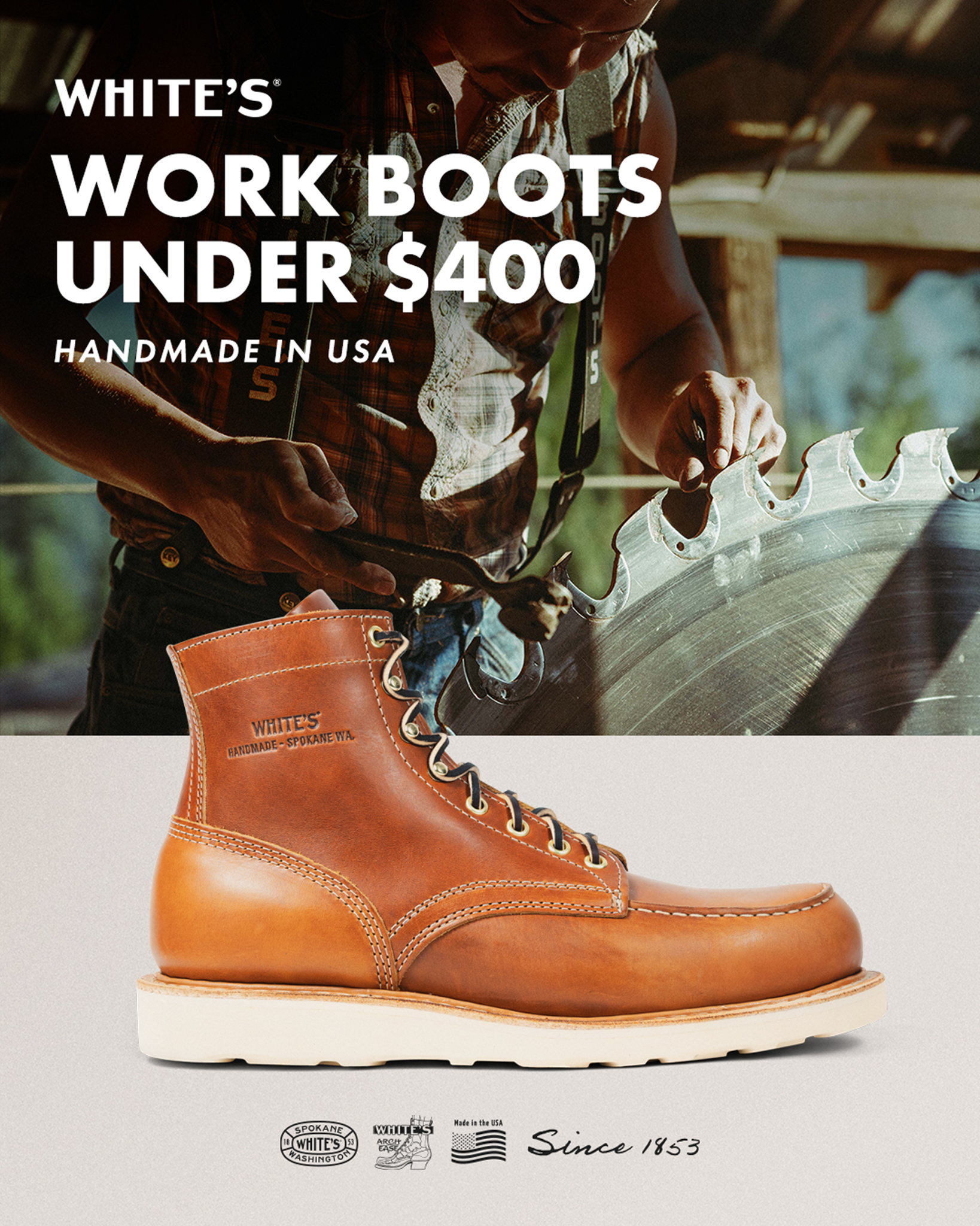 White's Boots Facebook ad from Apr 20, 2026