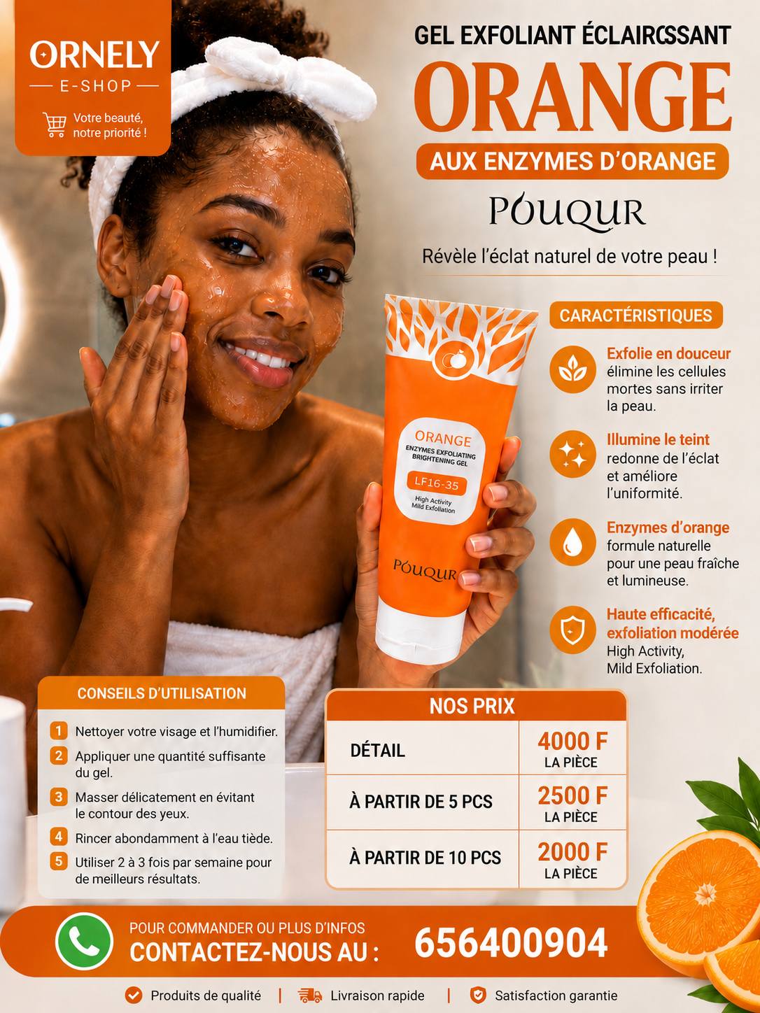 Ornely E-Shop Facebook ad: @Gels exfoliant à l'orange 2000frc à partir de…