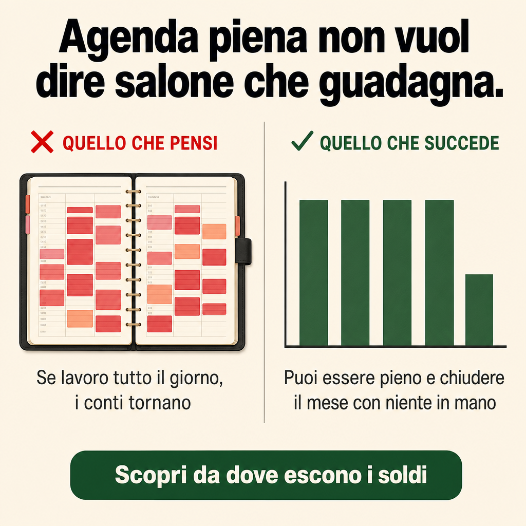 WeGest Facebook ad: Il tuo salone perde profitti.