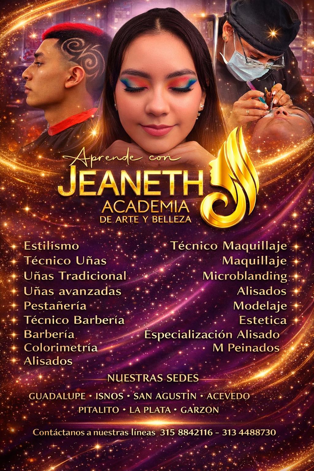 Academia de Arte y Belleza Jeaneth Facebook ad: ¡TRANSFORMA TU FUTURO CON ESTILO!