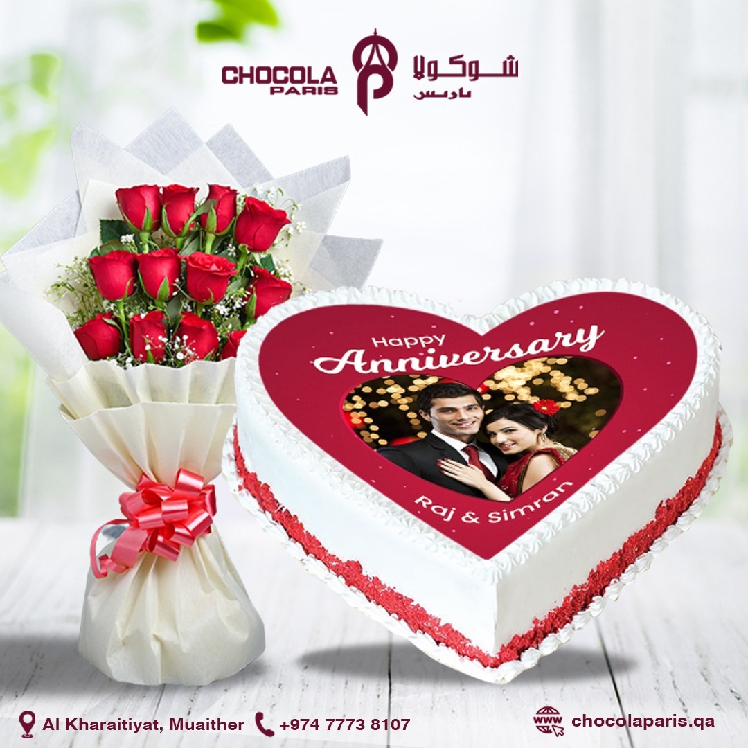 ChocolaParis Qatar Facebook ad: Fast Delivery in Qatar | Surprise customized cakes…