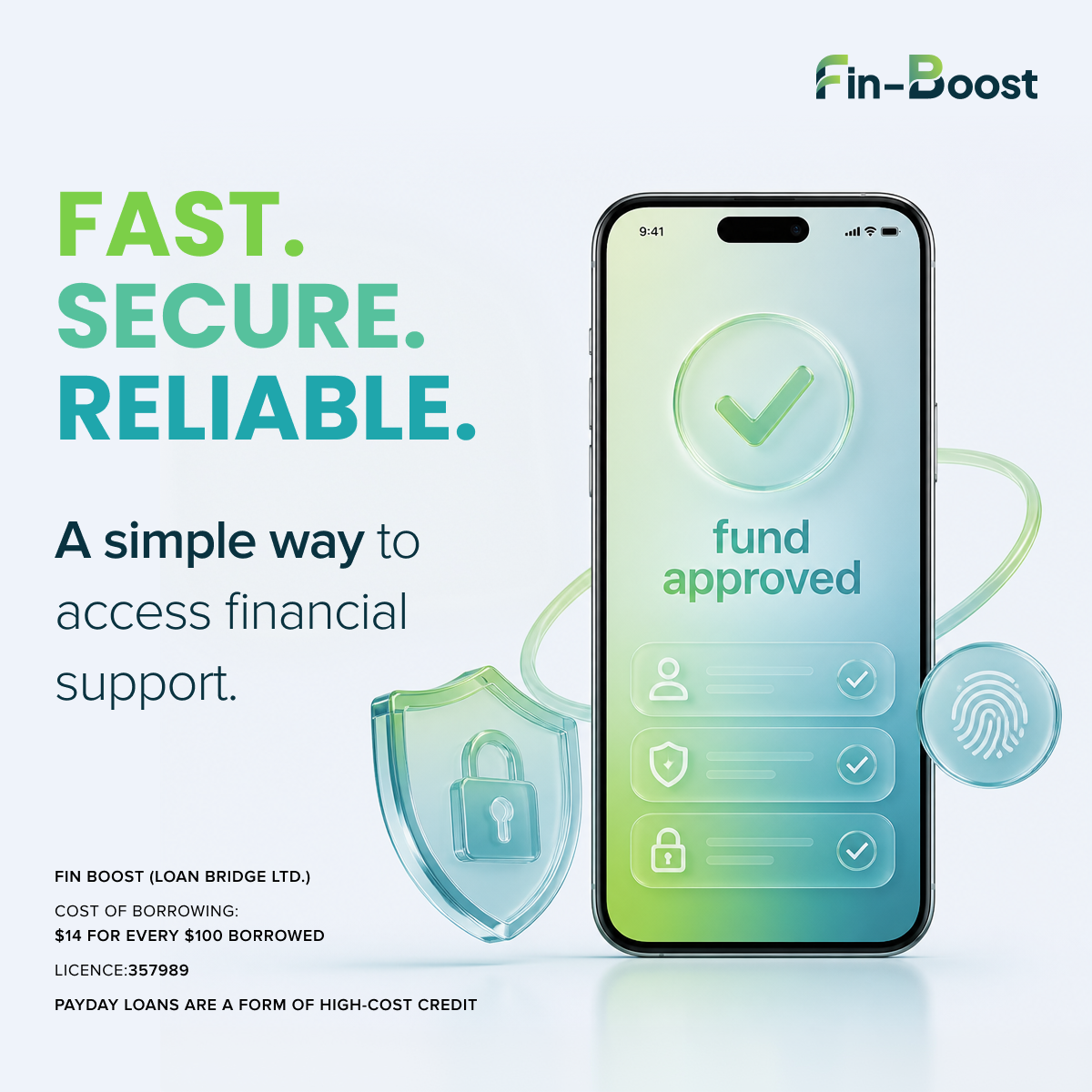 Finboost.canada Facebook ad: Money when your budget falls short
