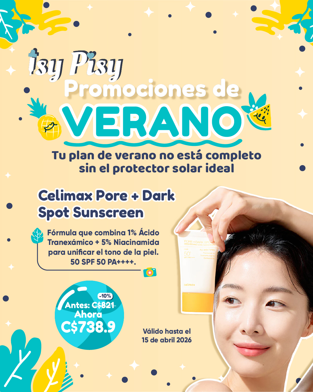 Isy Pisy Facebook ad: ¡Tu piel lista para el verano!