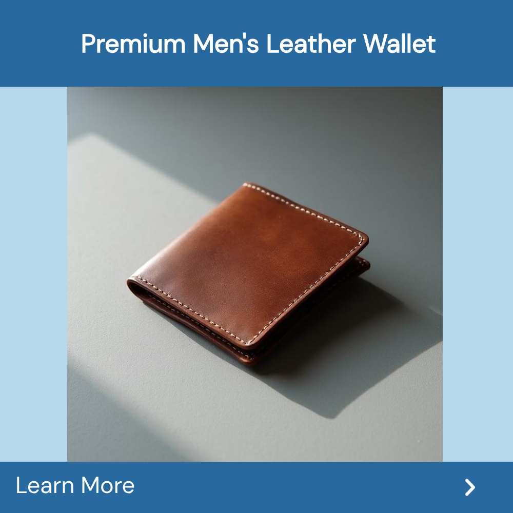 ScoutAnswers Portal Facebook ad: Premium Men's Leather Wallet!