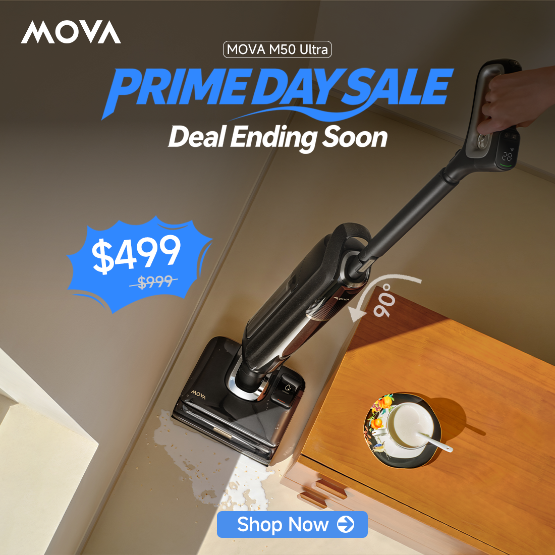 Mova ANZ Facebook ad: Prime Day Sale | Save $500 + Free Delivery