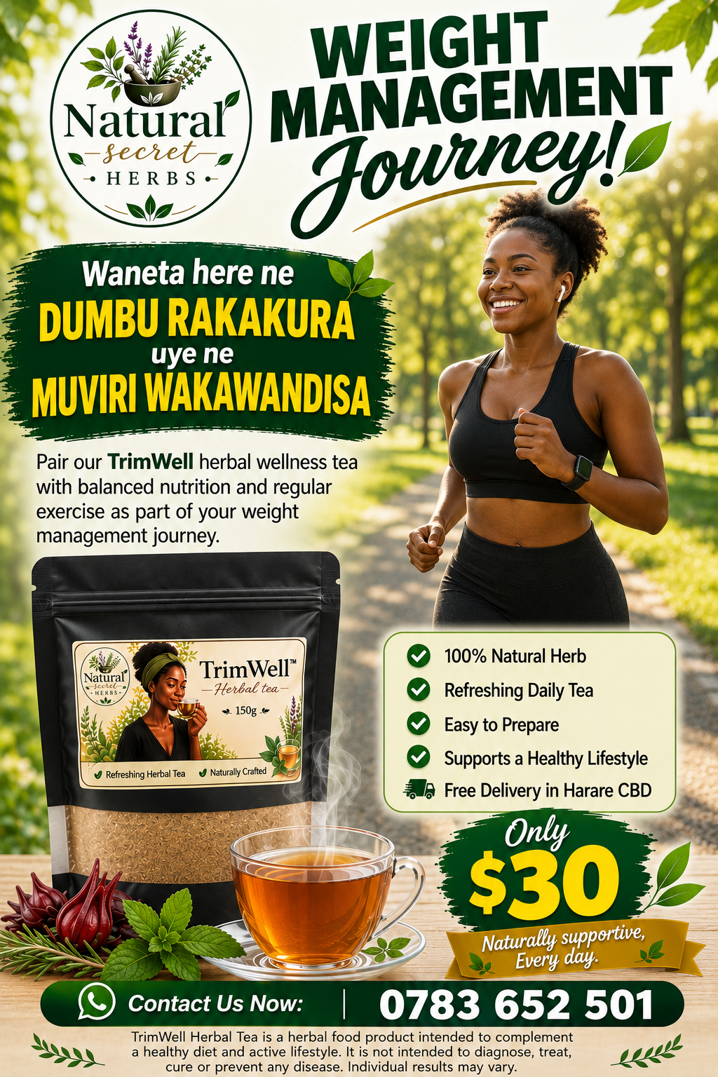 Natural Secret Herbs Facebook ad: Start your Weight Management journey today with TrimWell…