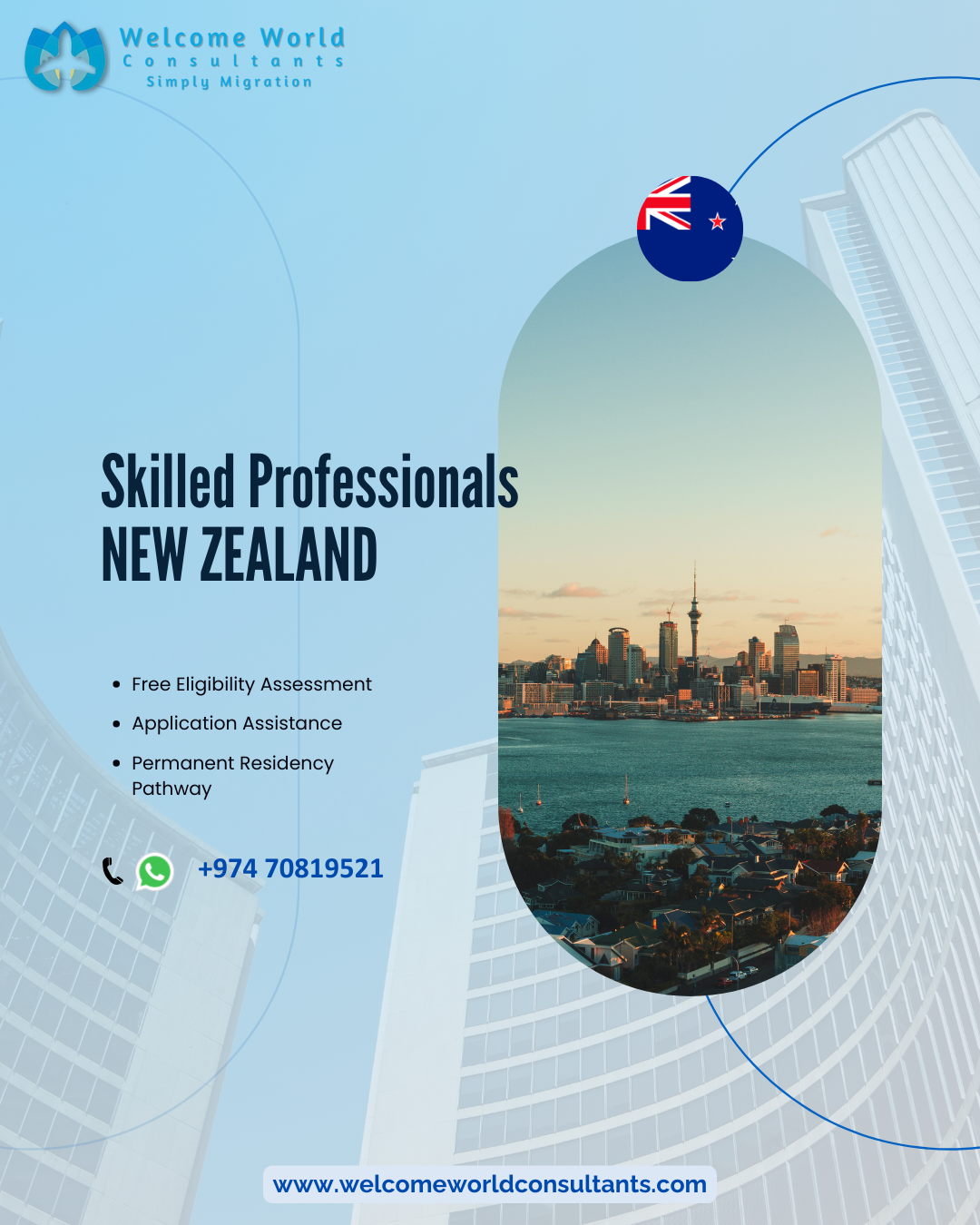 Welcome World Consultants Facebook ad from Sep 5, 2025