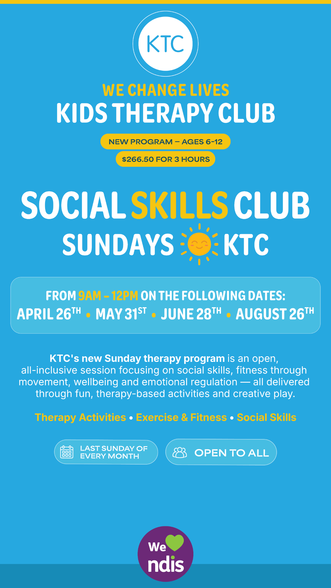 Kids Therapy Club Facebook ad from Apr 1, 2026