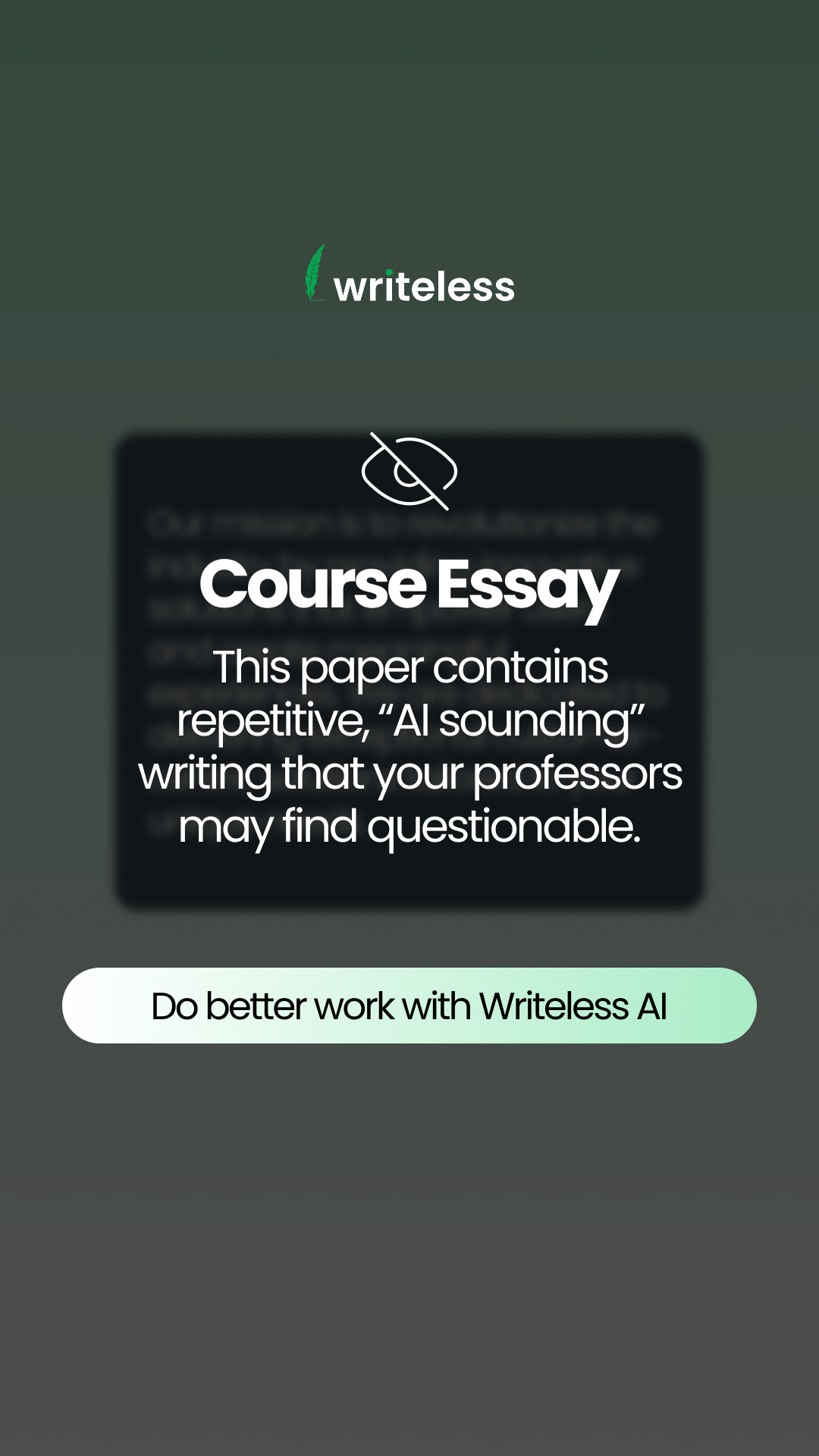 Writeless AI Facebook ad