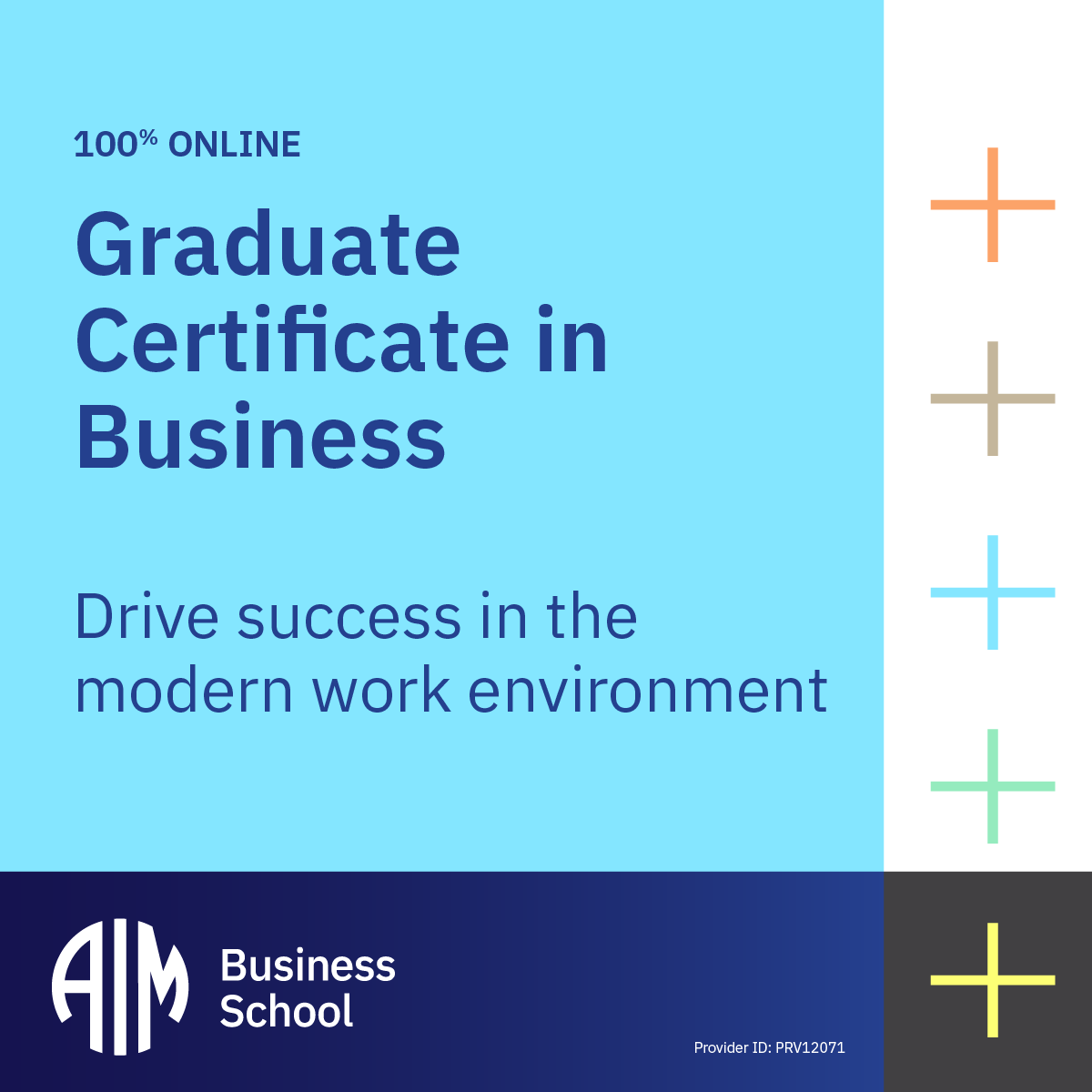 Australian Institute of Management Facebook ad: AIM Business School's Graduate Certificates are for working…