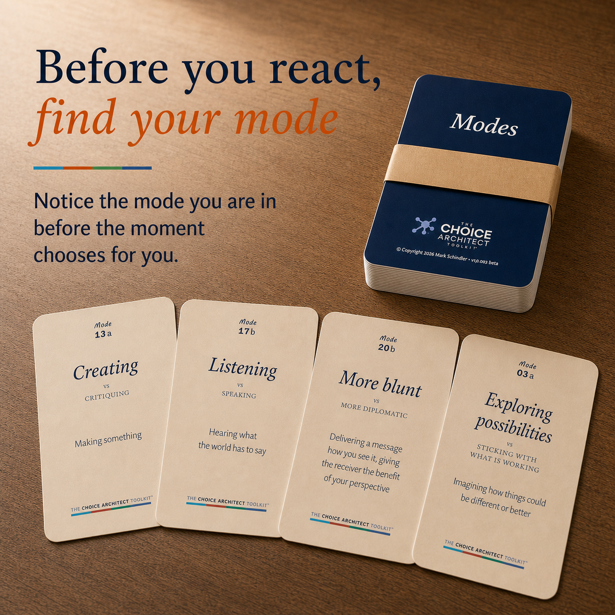 Choice Architect Facebook ad: Before you react, find your mode