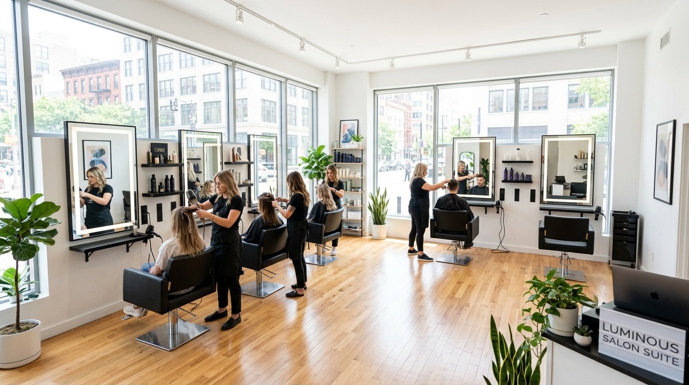 Danny Allday Facebook ad: Prime Salon Suite for Lease | 6 Stations | Corner Unit…