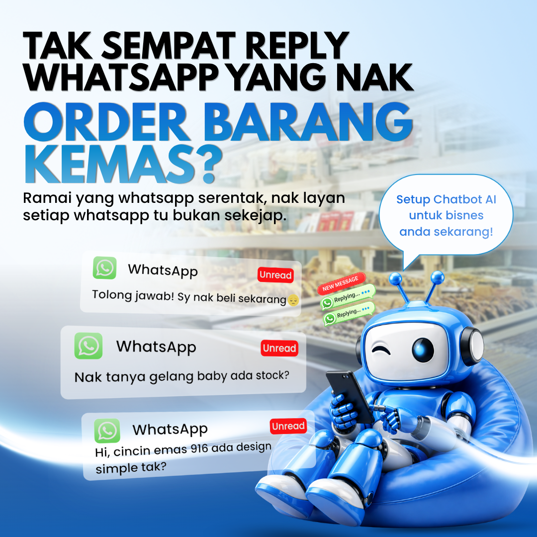 Reply.la Best AI Chatbot For Sales Facebook ad: 150+ Kedai Barang Kemas Dah Guna Chatbot AI