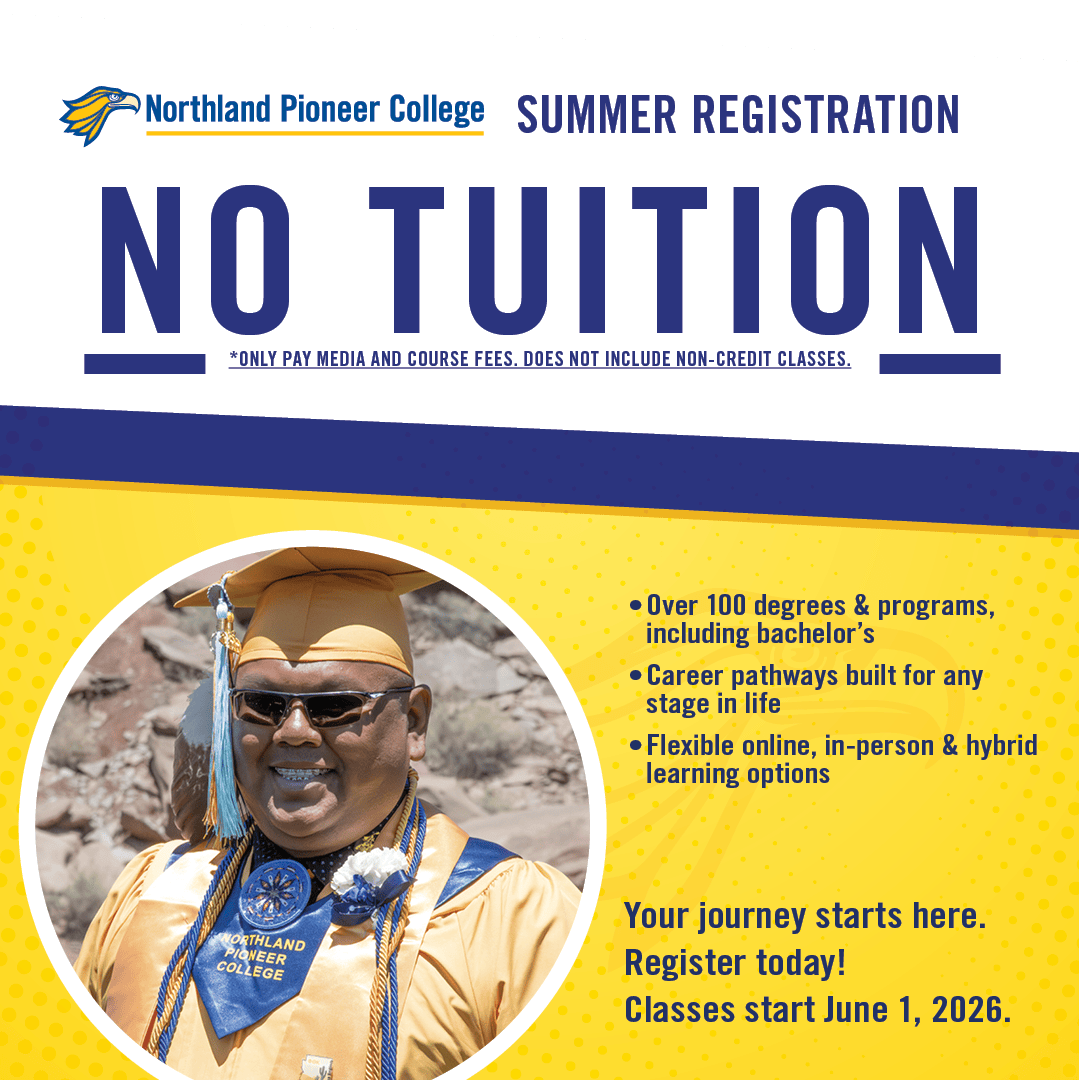 Northland Pioneer College Facebook ad: Register for Summer Classes at NPC Today!