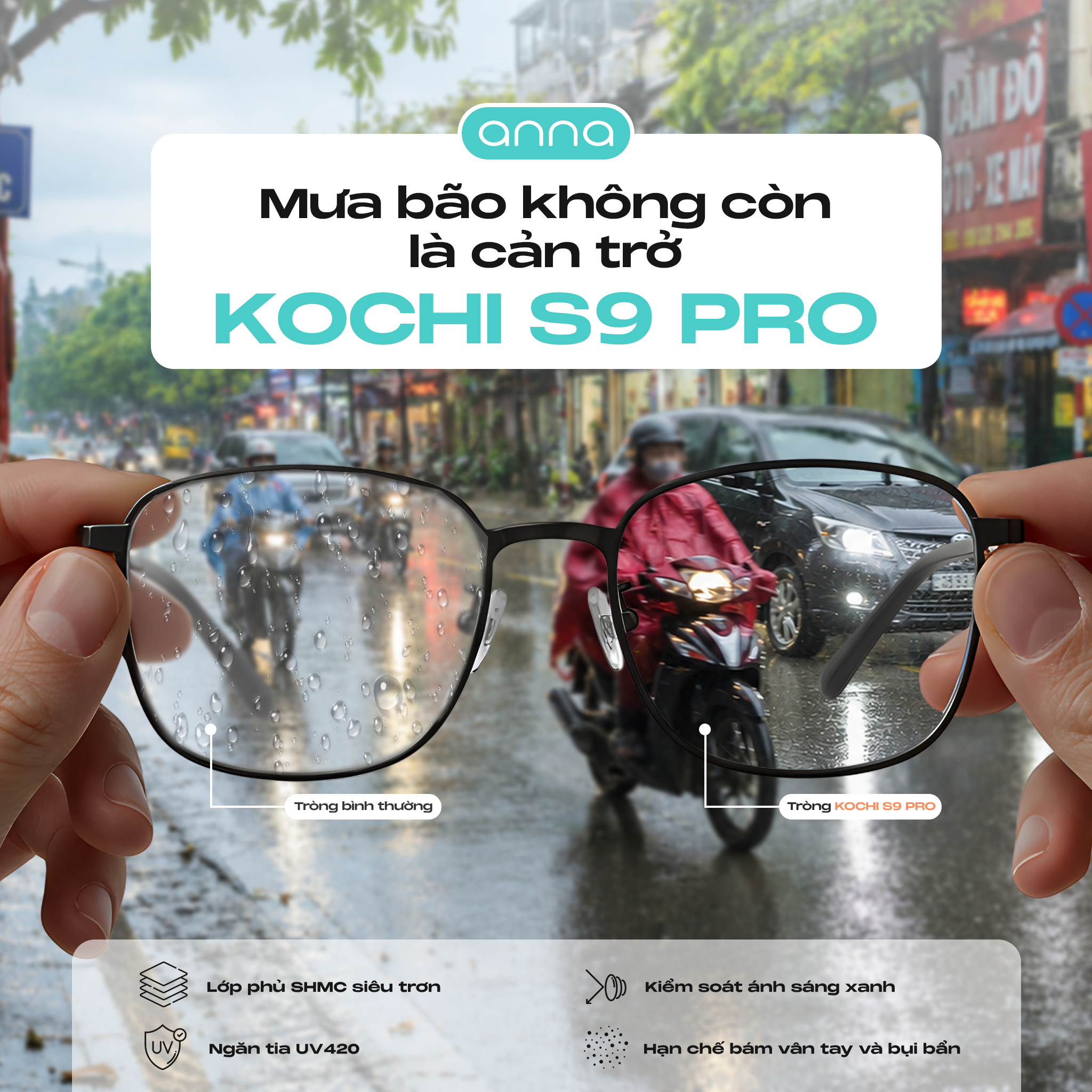 Kính mắt Anna - Sài Gòn Facebook ad: Mưa Không Ngại Khó Vì Đã Có Kochi