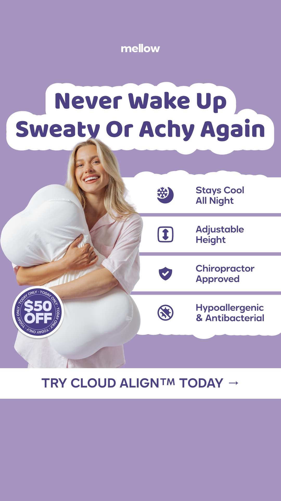 Mellow Cloud Align Pillow Facebook ad