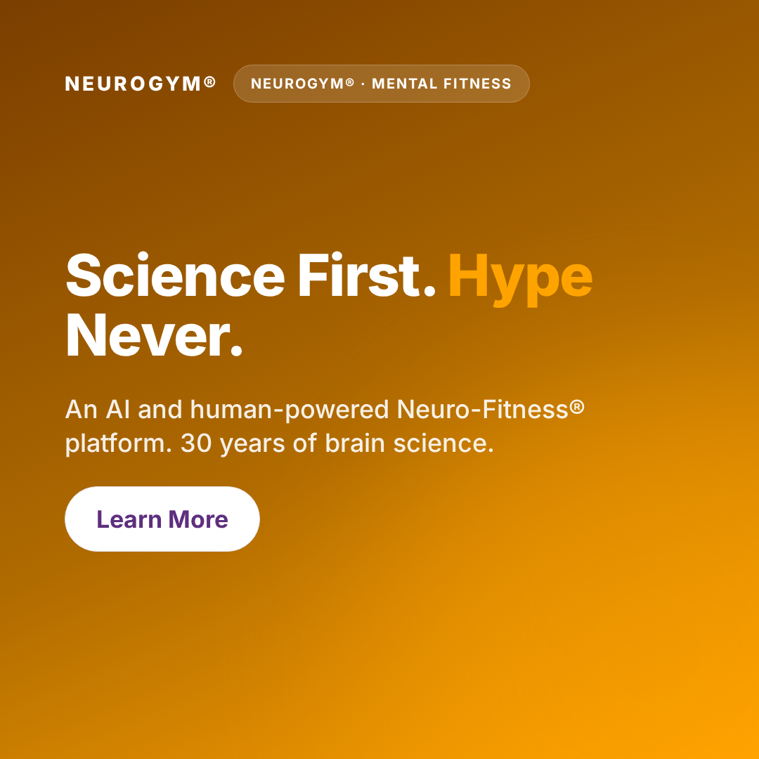 NeuroGym Facebook ad: Science First. Hype Never.