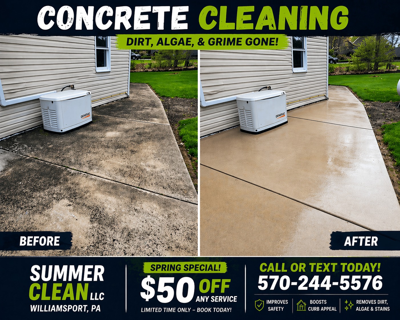 Summer Clean LLC Facebook ad: Spring Cleaning Starts Outside