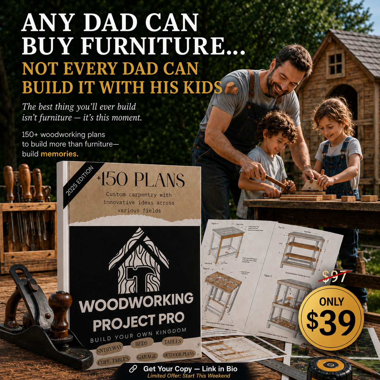 Woodworking project pro Facebook ad from Jun 19, 2026