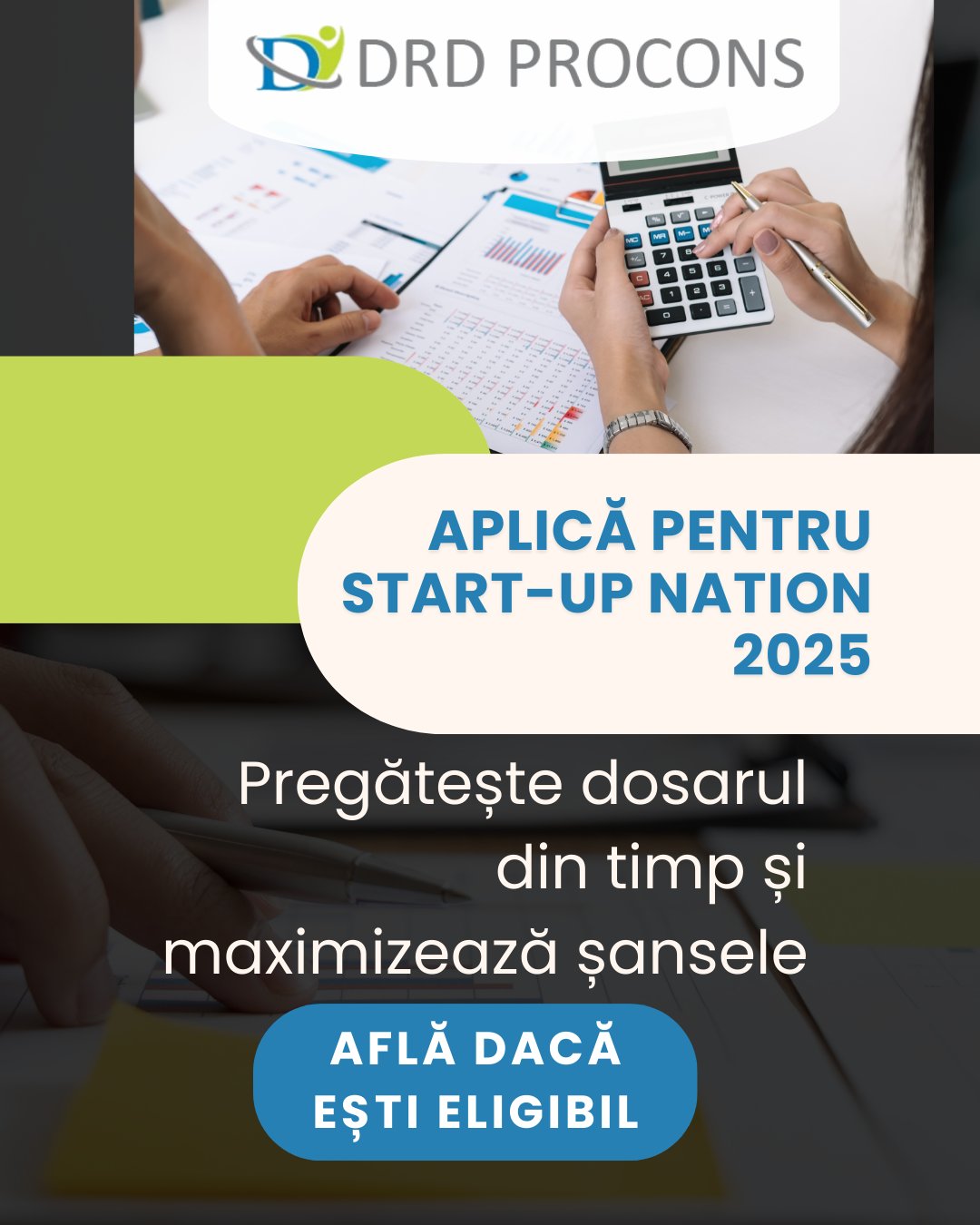 DRD Procons Facebook ad: Vrei să aplici la Start-Up Nation 2025?