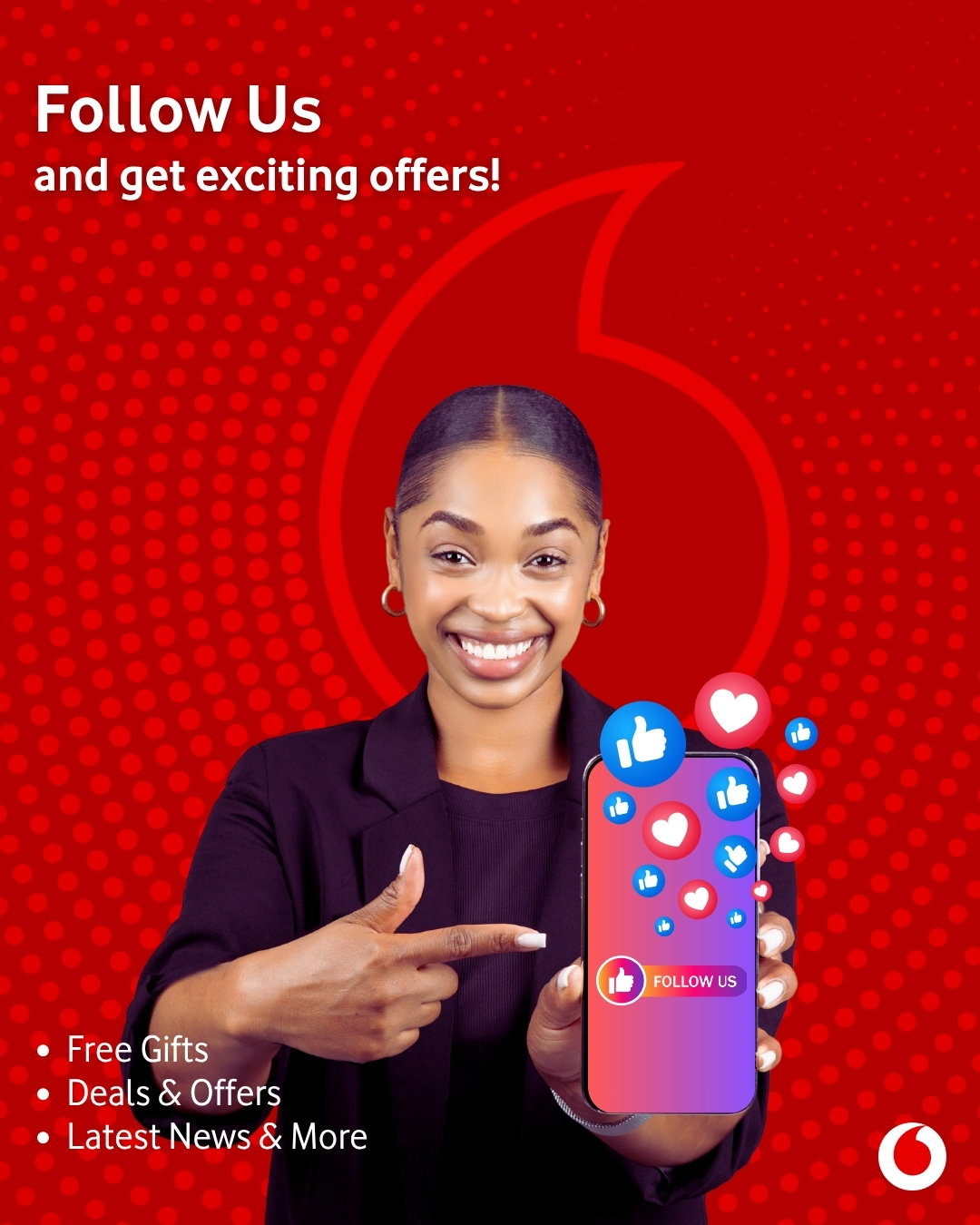 Vodafone Papua New Guinea Facebook ad: Follow this page-this is where the action is!