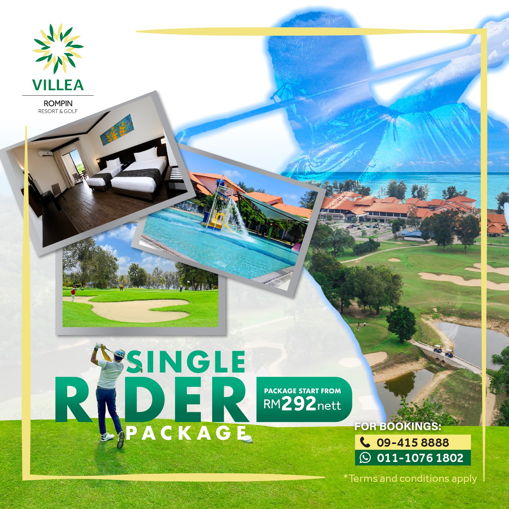 Kota Seriemas Golf & Country Club Facebook ad: Single Rider Package