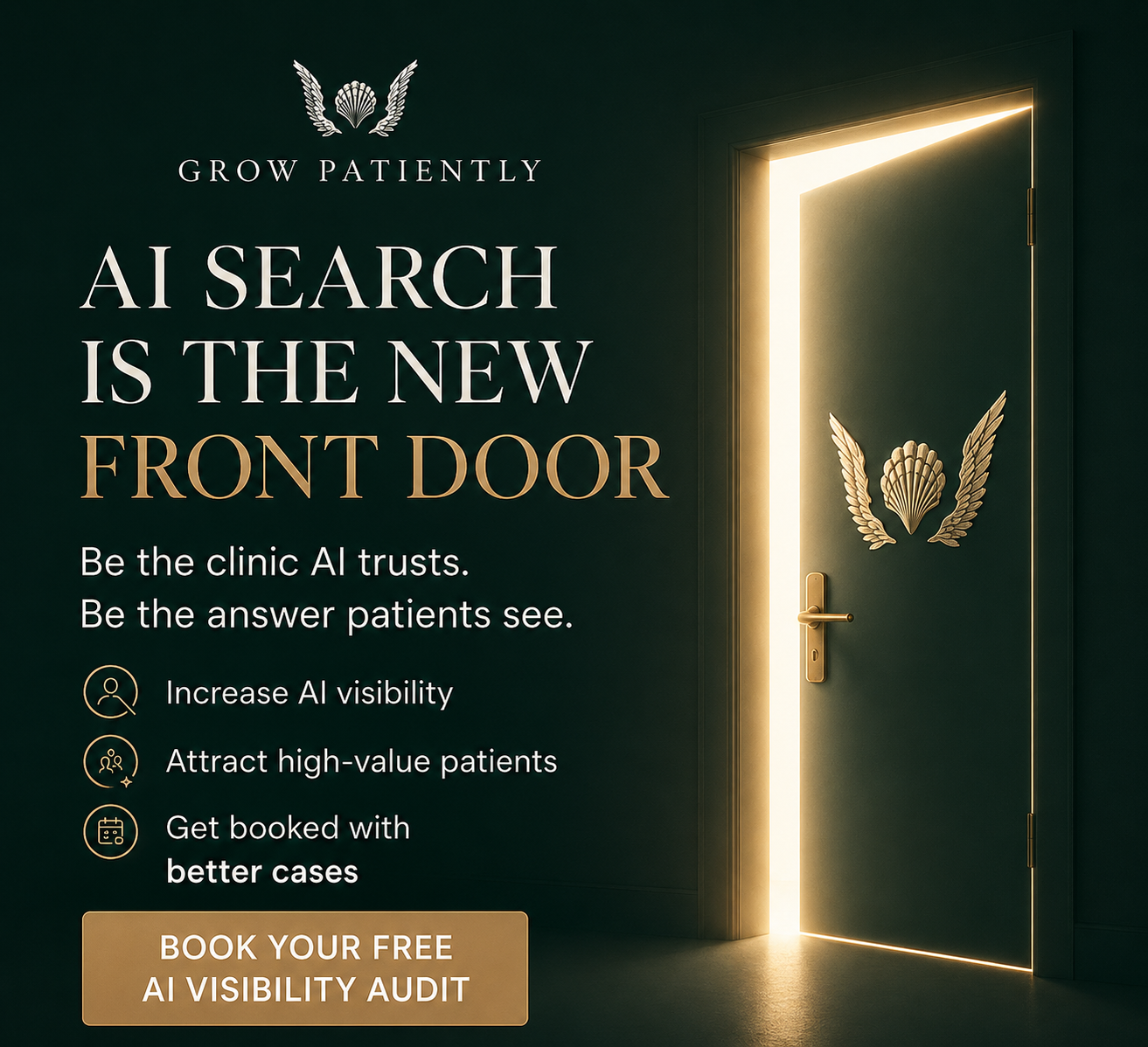 Grow Patiently Facebook ad: Never Lose Another Patient Lead