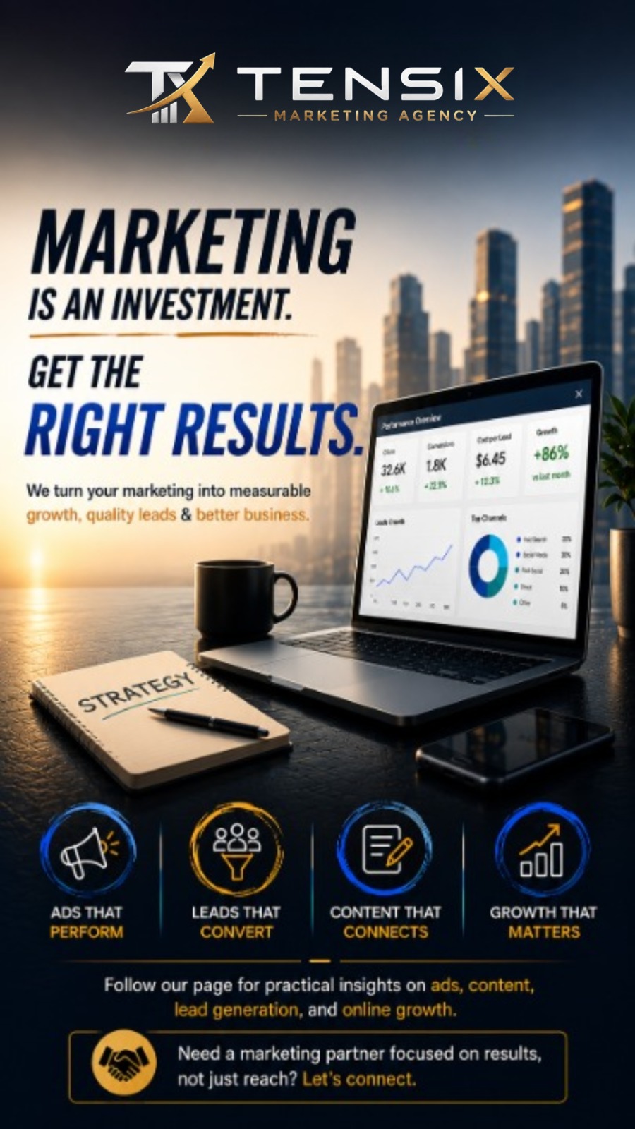 TenSix Marketing Agency Facebook ad: Still investing in marketing without seeing the right…
