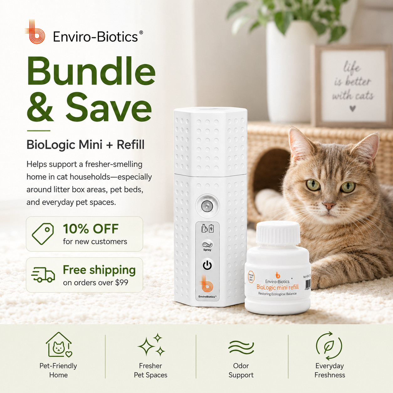Healthy Air Home Facebook ad: A Fresher Home for Cat Lovers