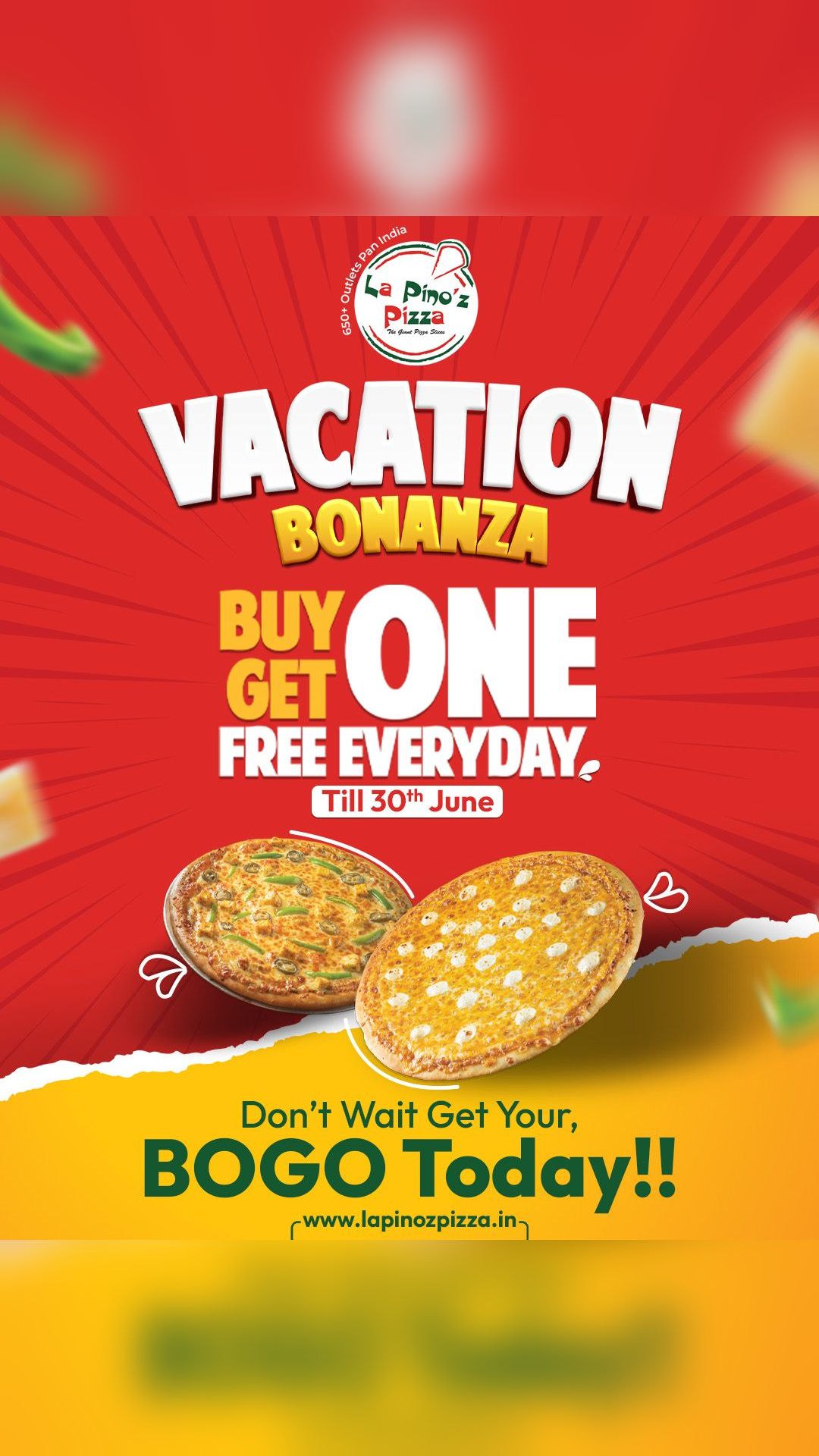 La Pino'z pizza Facebook ad: Limited Time Pizza Offer, Order Now