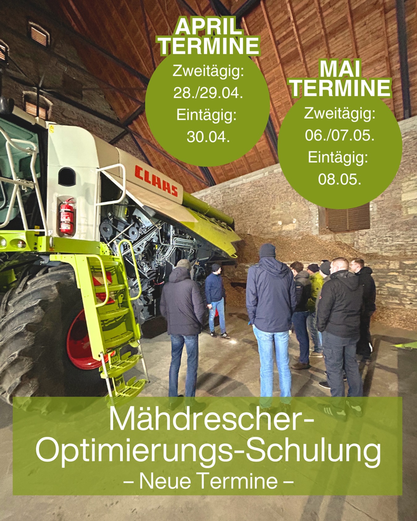 AgriExperts Facebook ad: Mähdrescher-Optimierungs-Schulung zur optimalen…