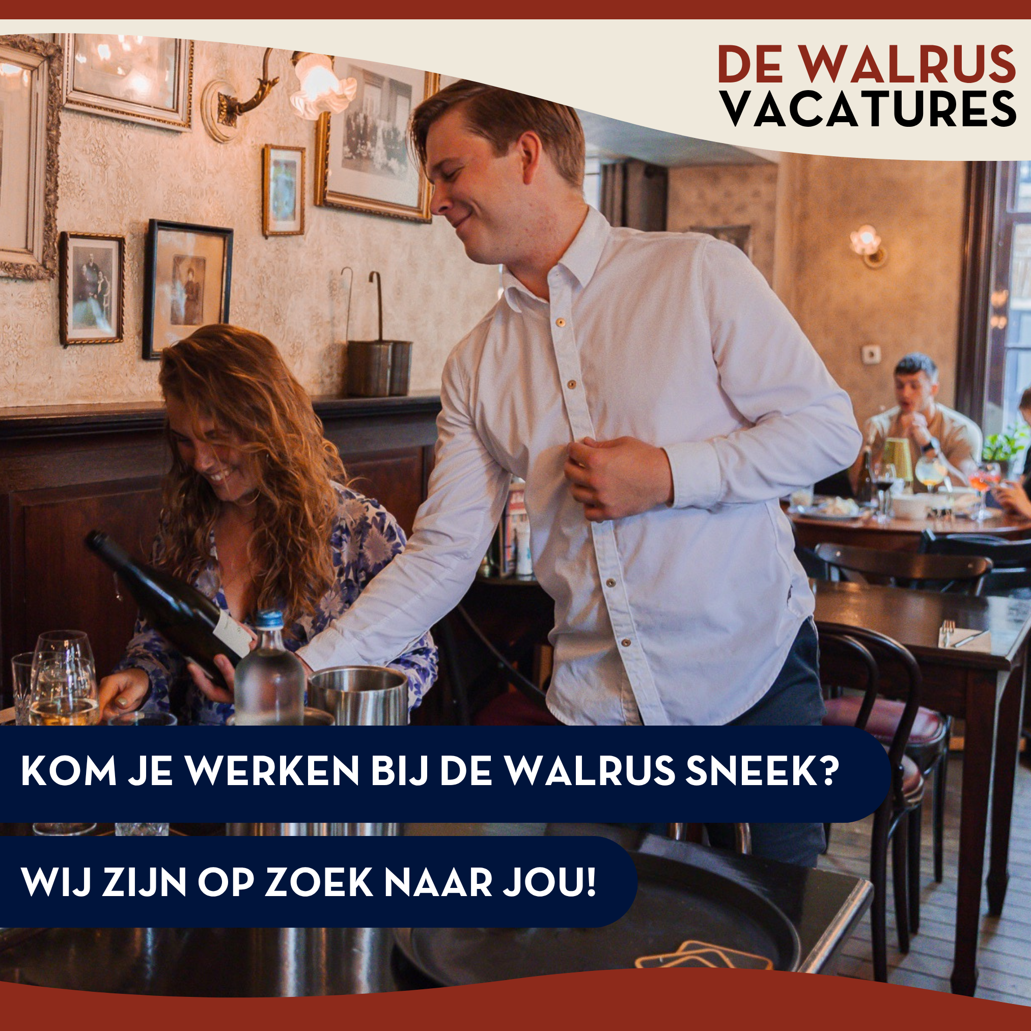 De Walrus Sneek Facebook ad: Word onderdeel van ons team!