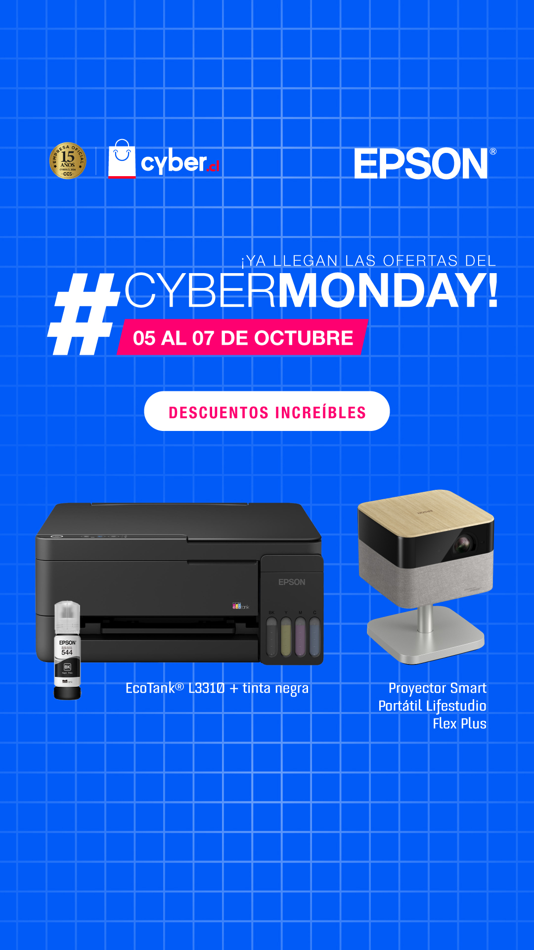 Epson Facebook ad: ¡Llega el Cyber Monday!