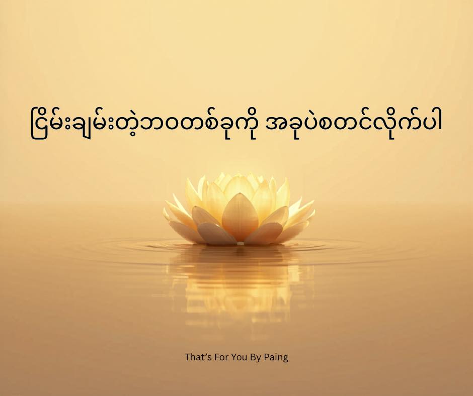 That’s For You by Paing Facebook ad: တရားထိုင်ဖို့ ကြိုးစားနေပေမယ့်