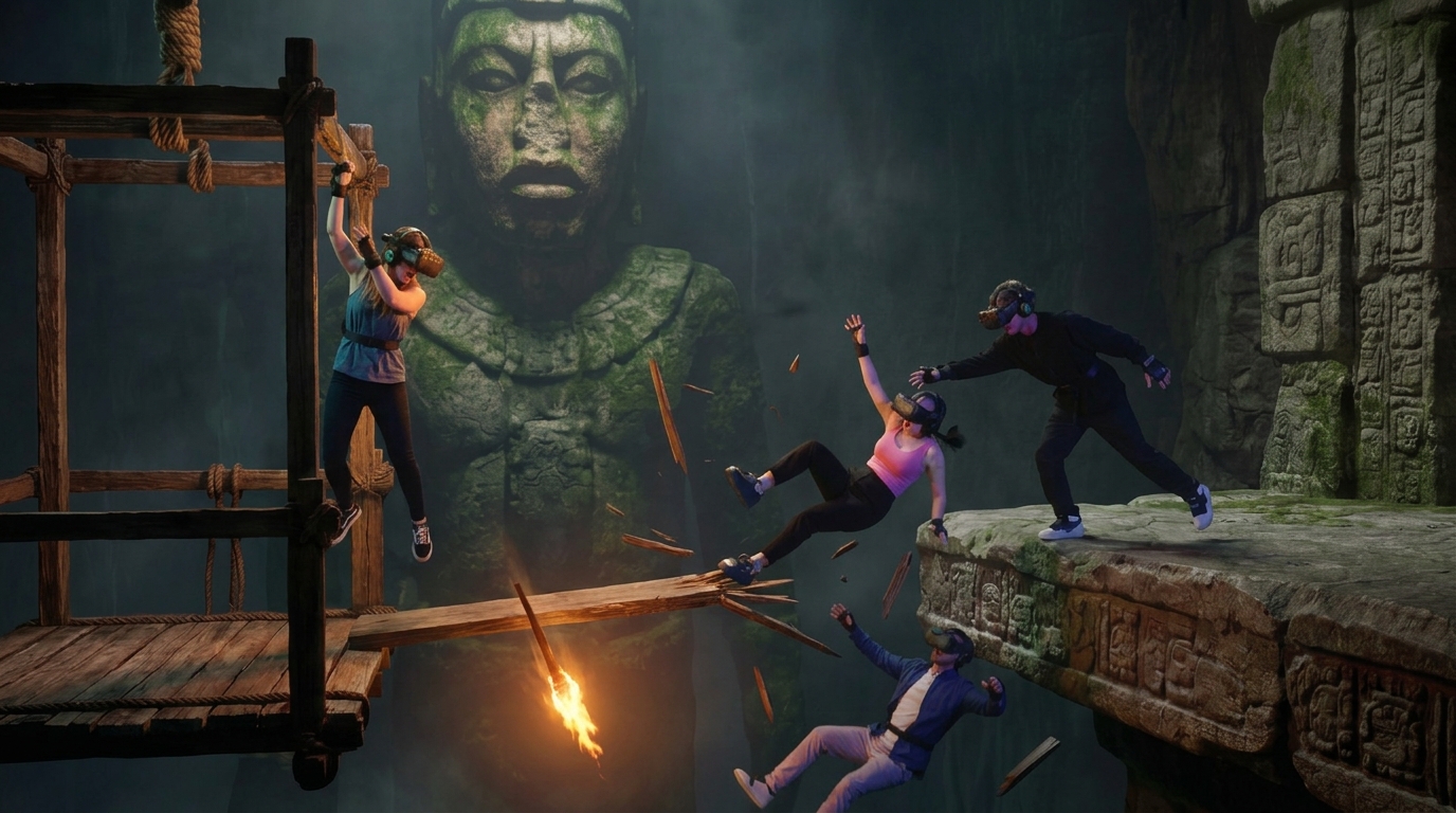 Fusion Arena Virtual Reality Center Facebook ad: Abenteuer für die ganze Gruppe