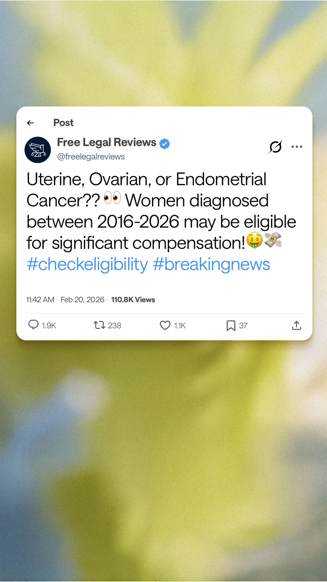 Free Legal Reviews Facebook ad