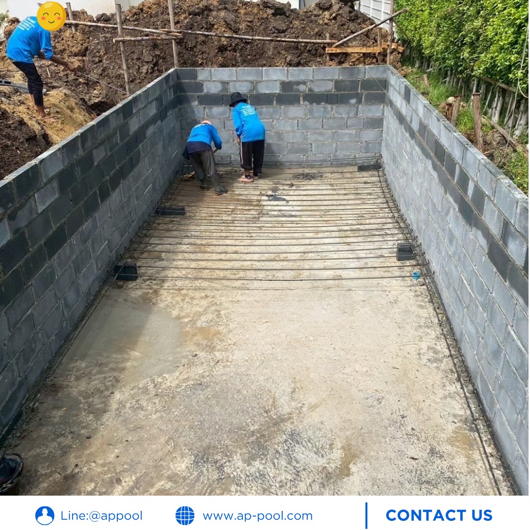 AP Pool Construction บริษัทสระว่ายน้ำ Facebook ad: ** ทุกสระว่ายน้ำที่ดีเริ่มต้นจากโครงสร้างที่แข็งแรง