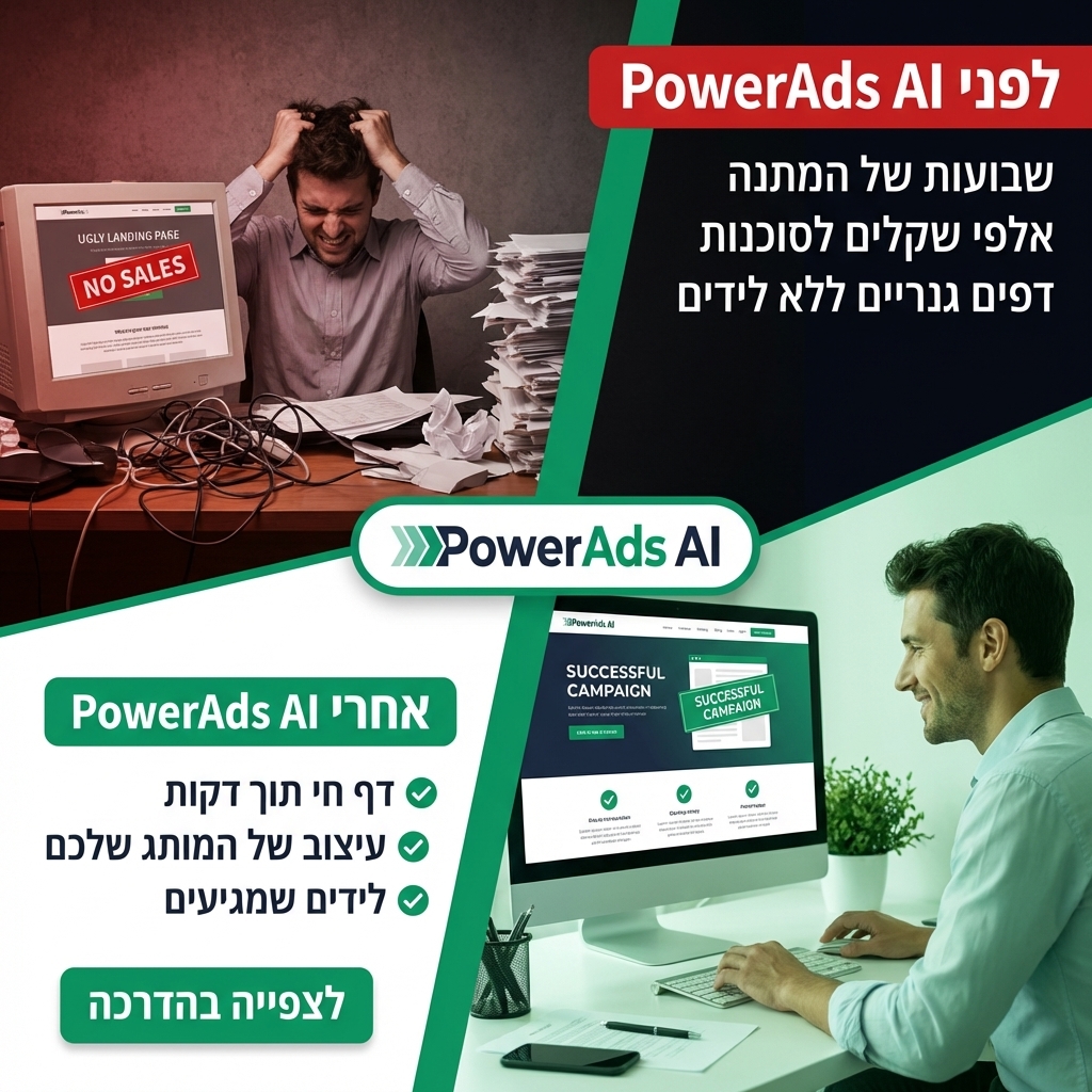 PowerAds.Ai Facebook ad: הדרכה חינם: איך לבנות דפי נחיתה ואתרי תדמית שמביאים לקוחות…