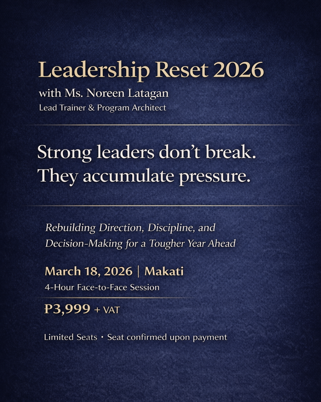 Training For Less Facebook ad: Leadership Reset 2026