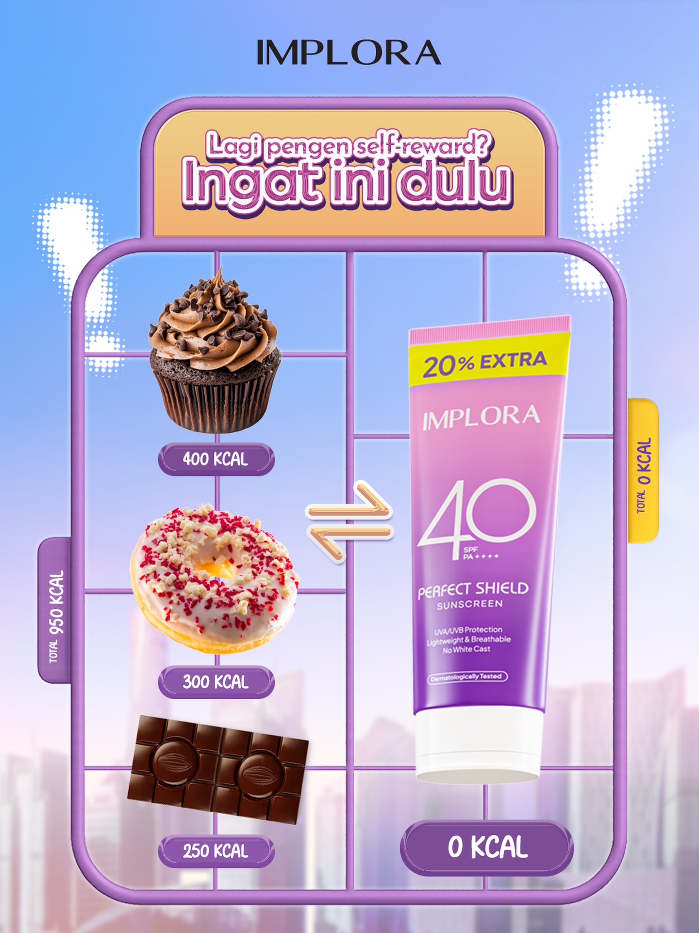 Implora Cosmetics Facebook ad: Mulai defisit kalori gak harus langsung ekstrem kok