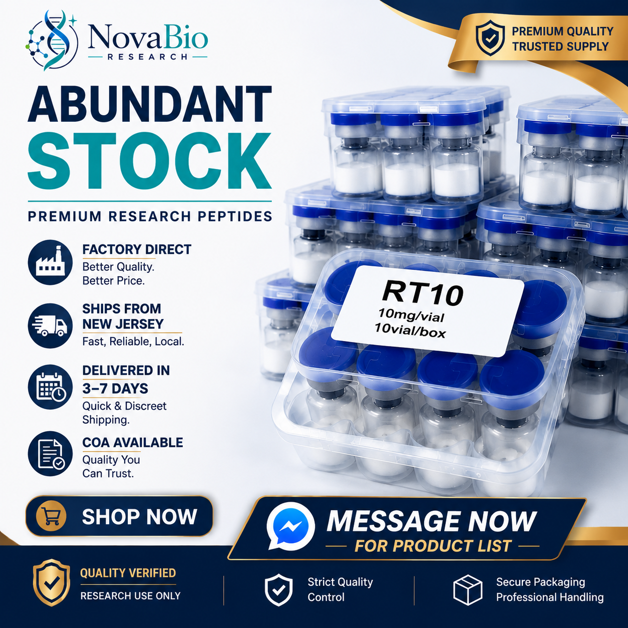 Nova Bio Facebook ad: Premium Research Peptides | Trusted Quality, Reliable Supply